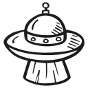 alien, astronomy, beam, ship, space, space craft, space ship svg vector icon