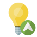 ligthbulb,on up,up icon