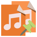 file,type,audio,push,pin icon