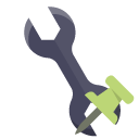 technical,wrench,push,pin icon