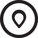 linecon, location, map, pin, place, round svg vector icon