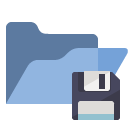 open,folder,diskette icon