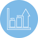 analytics, bar, graph, statistics svg vector icon