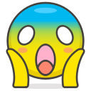 face, fear, in, screaming svg vector icon
