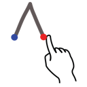 gestureworks, letter, stroke, uppercase icon