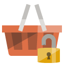 shopping,basket,lock,open icon