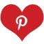 heart, pinterest, red icon