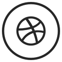 dribbble, media, social svg vector icon