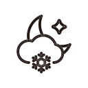 moon, night, snow, weather svg vector icon