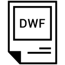 dwf, extension, file, file format svg vector icon