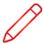 basic, pencil, red icon