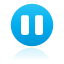 blue, button, pause icon
