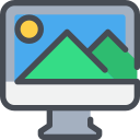 computer, creative, media, photo svg vector icon