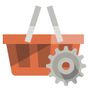 shopping,basket,gear icon