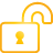 basic, lock, unlock, yellow icon