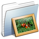 folder, graphite, pictures, stripped icon