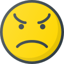 angry, emoji, emote, emot, emot svg vector icon