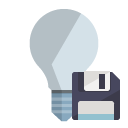 ligthbulb,off,diskette icon