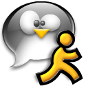 chat, man, penguin, running, tux icon