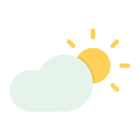 cloud, cloudy, day, forecast, sun, sunny, weather svg vector icon