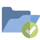 open,folder,checkmark icon