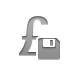 currency,sign,pound,diskette icon