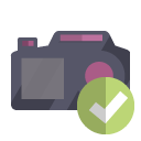 camera,checkmark icon