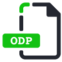 extension, file, odp, presentation svg vector icon