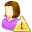 error, female, user icon
