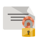 certificate,lock,open icon