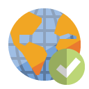 world,checkmark icon