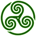 green,wheeled,triskelion,knot,knotting icon
