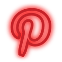 media, neon, pinterest, set, social icon