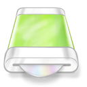 disk, drive, green icon