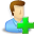 add, blue, user icon