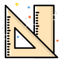 colorful, measure, office, ruler, scale, school svg vector icon
