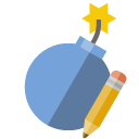 bomb,pencil icon