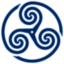 blue,wheeled,triskelion,knot,knotting icon
