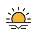 evening, sun, sunset, weather svg vector icon