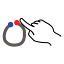 gestureworks, letter, lowercase, o, stroke icon