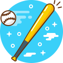 ball, baseball, bat, game, play, sport svg vector icon