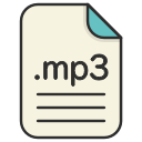 audio, document, extension, file, format, mp3 svg vector icon