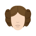 carrie fisher, general lela organa, princess leia, star wars svg vector icon