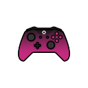 controller, gamer, pink, shadow, xbox one svg vector icon