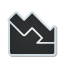 area, chart, down, sticker icon