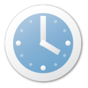blue, clock icon