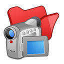 folder, red, videos icon