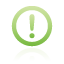 circle, exclamation, frame, green icon