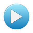 blue, button, play icon