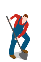 digging, farm, farmer, male, man, people, shovel svg vector icon